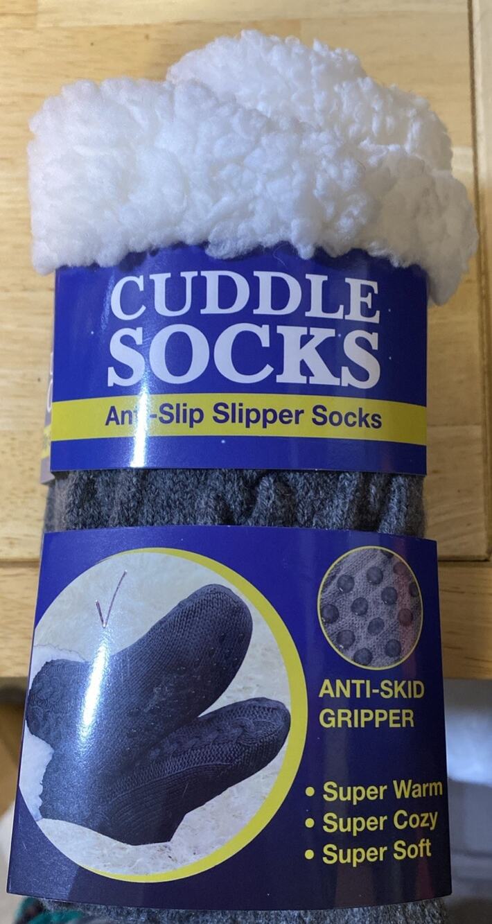 As Seen On Tv CUDDLE SOCKS Anti-Slip Gray One Size Fits All NWT Women's 1 Pair
